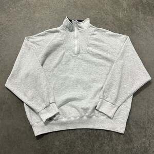 Vintage 90s Discus Athletic Tultex USA Made 1/4 Zip Sweatshirt Gray Large
